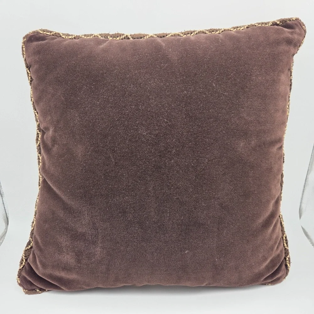 Vintage Needlepoint Brown Lilly Floral Throw Pillow Grandmacore Cottagecore
